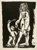 Pablo Picasso, "VÃ©nus et l'amour", d'aprÃ¨s Cranach. DeuxiÃ¨me variation - VÃ©nus et l'Amour sur fond noir, 30 May 1949, Lithograph
