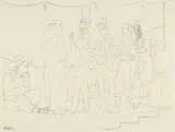 Troupe d'acteurs by Pablo Picasso, 1954, Lithograph, sold Jun 2023