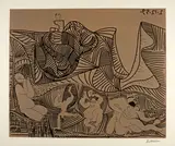 Bacchanale au hibou by Pablo Picasso, Cannes, 2 December 1959, Colour linocut, sold Jun 2023
