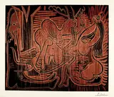 Le "Déjeuner sur l'herbe", d'après Manet. II by Pablo Picasso, Mougins, 23 April 1962, Colour linocut, sold Jun 2023