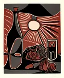 Nature morte aux casse-croûte. I by Pablo Picasso, Mougins, 23 March and 18 April 1962, Colour linocut, sold Jun 2023