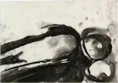 Miriam Cahn, (frau raum) état d.g. [= état de guerre], 1984, Cover and 7 drawings in charcoal