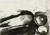 Miriam Cahn, (frau raum) état d.g. [= état de guerre], 1984, Cover and 7 drawings in charcoal