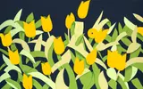 Alex Katz, Yellow Tulips, 2014, Colour serigraph