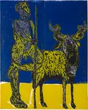 Markus Lüpertz, Der Hirte, 1987/1988, Coloured woodcut