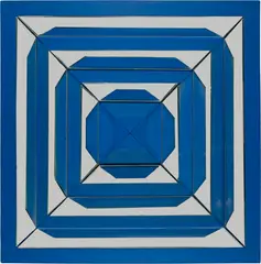 Christian Megert, Spiegelobjekt, 1968, Object made of mirror and blue set wood