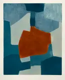 Serge Poliakoff, Composition bleue et rouge, 1967, Graver, aquatint and drypoint