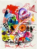 Jean Tinguely, Centre Georges Pompidou, 1989, Felt-tip pen, pastel, watercolour, gouache, collage