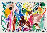 Jean Tinguely, Viva, Probably 1979, Felt-tip pen, watercolour, gouache