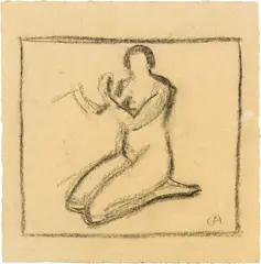 Cuno Amiet, Kleine Studie zu "Die Kunst", Around 1912, Charcoal drawing