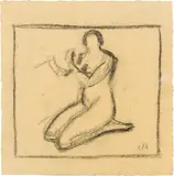 Cuno Amiet, Kleine Studie zu "Die Kunst", Around 1912, Charcoal drawing