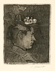 Cuno Amiet, Die zukünftige Gattin des Künstlers, 1895, Etching
