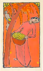 Cuno Amiet, Apfelernte, 1914, Colour lithograph