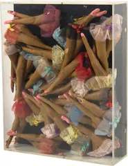 Candy by Arman, 1970, Accumulation of moulded marzipan and polyester in plexiglass box, sold Jun 2023