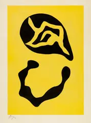 Hans Arp, Schatten-Skelett und Schleuder, 1958, Woodcut