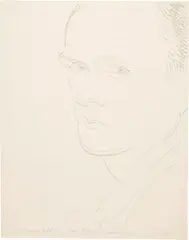Hans Berger, Selbstbildnis, Around 1930, Silver pencil drawing