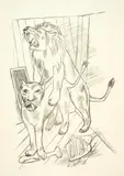 Max Beckmann, Löwenpaar, 1921, Lithograph