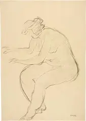 Hans Berger, Sitzender Frauenakt. - Liegender Frauenakt, 2 charcoal drawings