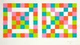 Max Bill, Zwei mal vier gleiche Teile. - Harmonie der Säulen, 1979; 1980, 2 colour lithographs