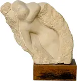 Jacqueline Bez, Le Couple, 1961, Stone sculpture on wooden base