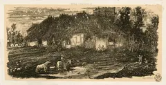 Rodolphe Bresdin, Cour de ferme, 1861, Etching