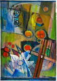 Serge Brignoni, Komposition, 1989, Watercolour and gouache
