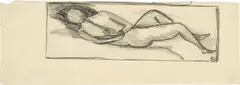 Hans Brühlmann, Liegende, 1910-1911, Pencil drawing