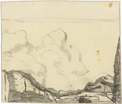 Hans Brühlmann, Vättis, Sommerwolken, 1910-1911, Pencil drawing