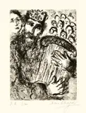 Marc Chagall, Le Roi David à la harpe, 1967, Surface etching
