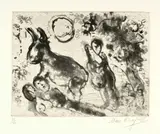 Marc Chagall, Les amoureux sous l'arbre, 1967, Surface etching