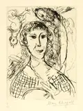 Marc Chagall, Le portrait du peintre, 1967, Etching
