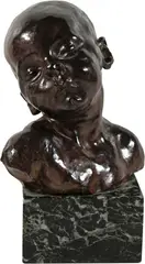 Kopf eines schlafenden Säuglings by Jules Dalou, Bronze, sold Jun 2023