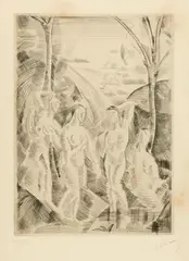 André Derain, Baigneuses, 1913, Etching, reworked with burin and drypoint