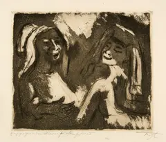 Bedřich Feigl, Zwei Frauen, Around 1914, Aquatint and drypoint