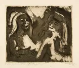 Bedřich Feigl, Zwei Frauen, Around 1914, Aquatint and drypoint