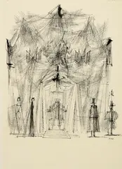 Ohne Titel by Paul Flora, Around 1965, Pointed pen and ink drawing, sold Jun 2023