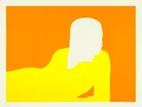 Franz Gertsch, Liegende (oranger Hintergrund), 1969, Colour serigraph