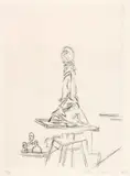Alberto Giacometti, L'Atelier à la sellette I, 1964, Etching