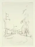 Faubourg I by Alberto Giacometti, 1955-1956, Etching, sold Jun 2023