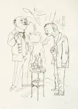 George Grosz, Es ist doch eine jämmerliche Rolle, der Hase sein zu müssen auf dieser Welt - Aber der gnädige Herr braucht Hasen, 1922, Photolithography