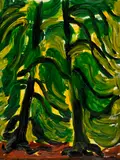 Virgilio Guidi, Gli alberi, 1972, Oil on canvas