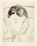 Erich Heckel, Schlafender Knabe, 1963, Etching and drypoint