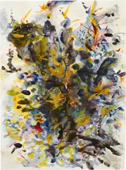 Ohne Titel by Rebecca Horn, 2008, Acryl, Aquarell und Farbstift auf Papier, sold Jun 2023
