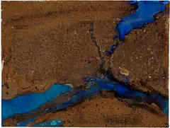 Rolf Iseli, Landschaft von oben gesehen, 1993, Iron, earth and sand over gouache