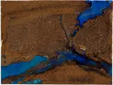 Rolf Iseli, Landschaft von oben gesehen, 1993, Iron, earth and sand over gouache