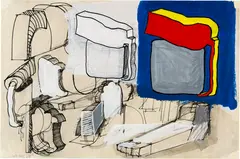 Rolf Iseli, Komposition, 1968, Gouache, ink and pencil