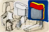 Rolf Iseli, Komposition, 1968, Gouache, ink and pencil