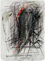 Rolf Iseli, Kemmeribodebadchemp, 1992, Gouache, ink and charcoal