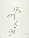 Jasper Johns, Bent "Blue", 1971, Lithograph