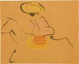 Reiterin by Ernst Ludwig Kirchner, Around 1909/1910, Brush and pen and ink drawing with coloured crayons, sold Jun 2023